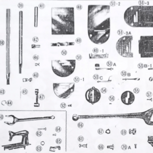 P/N 46 BAUT + NUT ENGKOL TIANG JARUM MESIN JAHIT BUTTERFLY