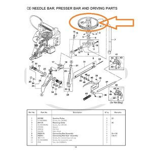 SYNCHRO PULLEY - PULLEY TIMING BELT MESIN JAHIT KARUNG NP7A NO. 241092